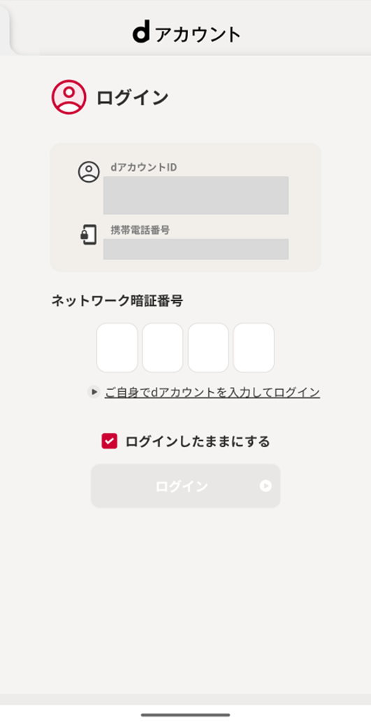 ネットワーク暗証番号入力